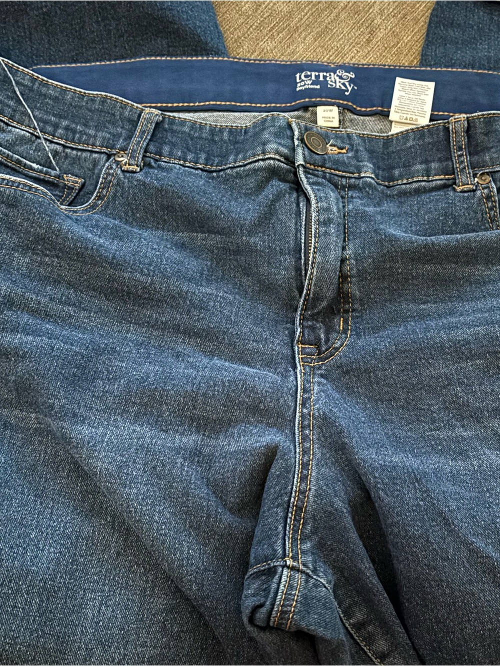 Terra & Sky Women's Blue Denim Jeans Boyfriend size 20W